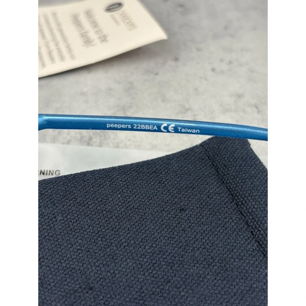Peepers Skinny Mini 618 Blue Reading Glasses Readers +1.50 Unisex w/ Case